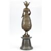 Image 3 : 21"x6" Bronze Masquerade Female Jester Mask Full Face Collar Fool, Wit-Cracker Figurine   17 LBS.