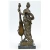 Image 3 : 17"x7" Signed Victorian Lady Playing Cello Bronze Marble Sculpture Statue Art Deco   13 LBS.