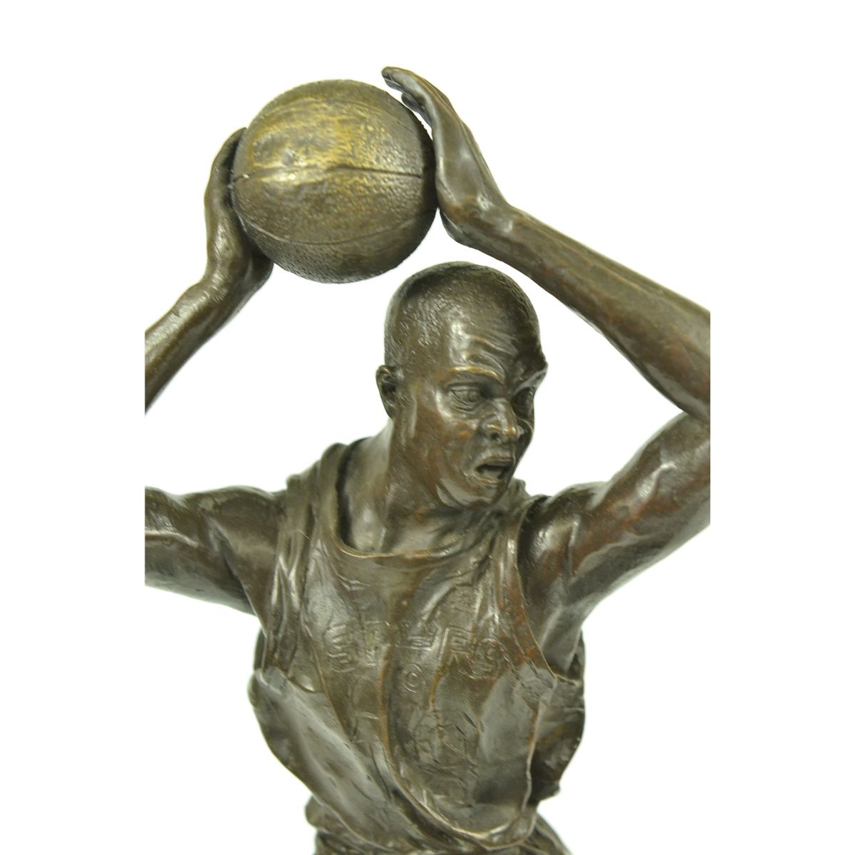 18"x6" Large Original Milo Basketball Player Bronze Sculpture Art Deco