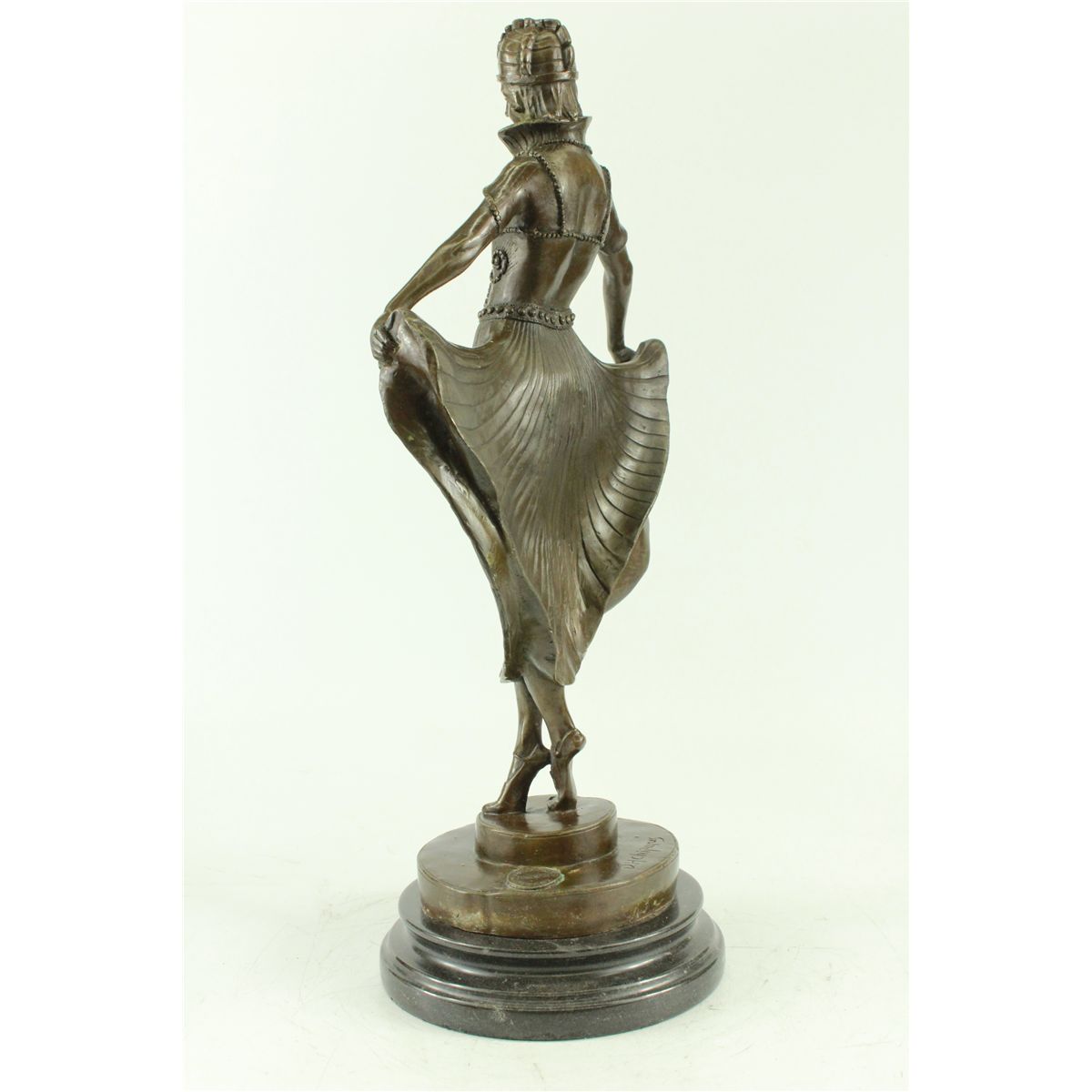 18"x9" Gia Chiparus Solid Bronze Sculpture. Abstract Art Deco Nouveau Figurine Dali Art 13 LBS.