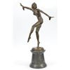 Image 1 : 20"x13" Large Balance Dancer By Romanian Artist Chiparus Bronze Marble Sculpture   15 LBS.