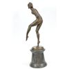 Image 2 : 20"x13" Large Balance Dancer By Romanian Artist Chiparus Bronze Marble Sculpture   15 LBS.