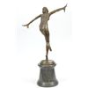 Image 3 : 20"x13" Large Balance Dancer By Romanian Artist Chiparus Bronze Marble Sculpture   15 LBS.