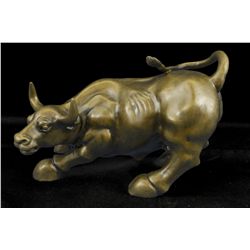 8"x12" Large Original Stock Market Exchange Bull Hot Cast Art Deco Sculpture Figurine   12 LBS.