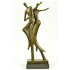 Image 1 : 19"x9" Original Signed Abstract Male Couple Bronze Sculpture   12 LBS.