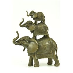 12 x12  Sale Wildlife African Elephants Bronze Statue Sculpture Elephant Lovers   9 LBS.