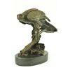 Image 2 : 2"x12" Milo American Eagle On A Tree Branch Bronze Marble Sculpture   13 LBS.