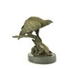 Image 3 : 2"x12" Milo American Eagle On A Tree Branch Bronze Marble Sculpture   13 LBS.