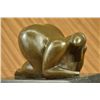 Image 8 : 9"x11.5" Botero Bronze Woman Bending Sculpture   23 LBS.