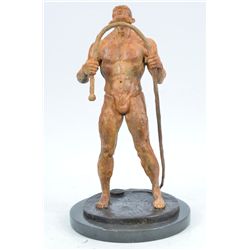 14 x8  Signed Original Fisher Abstract Body Builder Bronze Sculpture Marble Statue Art   12 LBS.