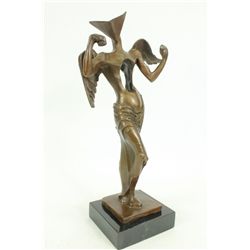 15"x7" Salvator Dali Surrealistic Angel Abstract Modern Art Bronze Sculpture Statue Art   8 LBS.