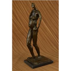 16"x6" Abstract Bronze Sculpture Modern Art Marble Base Figurine By Salvador Dali Decor   10 LBS.