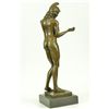 Image 4 : 20"x6.5" Signed Adam Garden Do Eden Bronze Sculpture Figurine   15 LBS.