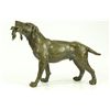 Image 1 : 12"x19" Signed Truffot Hunting Dog With Dead Bird Bronze Sculpture Statue Figurine   13 LBS.