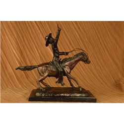 16.5x16 PONY EXPRESS COWBOY BOB BRONZE SCULPTURE   25 LBS.