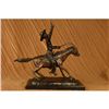 Image 1 : 16.5x16 PONY EXPRESS COWBOY BOB BRONZE SCULPTURE   25 LBS.
