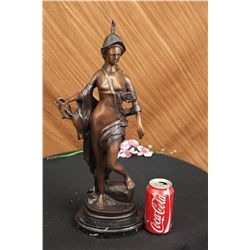 19"x8" The Allegory Of Baravia Symbols Of Abundance Bronze Statue Figure Art   17 LBS.