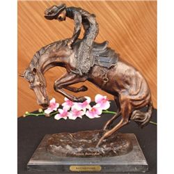 17.5"x16" Remington Bronze Sculpture "Rattle Snake" Signed Statue Cowboy Western Horse   20 LBS.