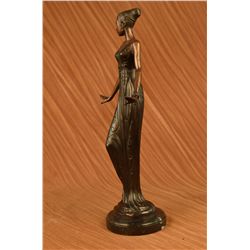 19 x9  Art Deco Vintage Theater Jazz Singer Actress Dancer Bronze Marble Statue Artwork   8 LBS.