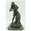 Image 1 : 15"x9" American Native Training A Bear Bronze Sculpture Statue   20 LBS.