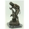 Image 2 : 15"x9" American Native Training A Bear Bronze Sculpture Statue   20 LBS.