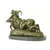 Image 3 : 13"x16" Signed Barye Anaconda Attacking Goat Bronze Sculpture Statue Figurine   30 LBS.