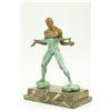 Image 2 : 14"x10.5" Abstract Bronze Muscle Man Flexing Sculpture Nude Male Fitness Model Muscular   16 LBS.