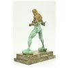 Image 3 : 14"x10.5" Abstract Bronze Muscle Man Flexing Sculpture Nude Male Fitness Model Muscular   16 LBS.