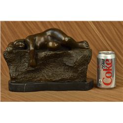 8 x12  Abstract Modern Art Bronze Sculpture Sleeping Female Bronze Sculpture By Botero   15 LBS.