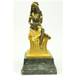 15"x7.5" Signed Bronze Art Nouveau Deco Chiparus Statue Figurine Sculpture Art Figure Lrg   25 LBS.