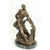 Image 1 : 17"x12" Milo Of Croton Bronze Statue Puget Greek Wrestler   26 LBS.
