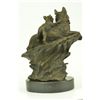 Image 4 : 8.5"x11" Bronze Marble Statue Wolf German Shepherd Gsd Dog Deco   11 LBS.