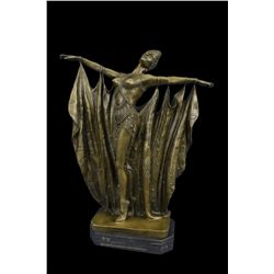 16"x12" Vintage Chiparus Belly Dancer Bronze Sculpture Statue   22 LBS.