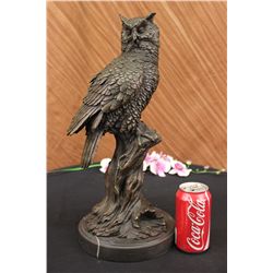17"x12" The Owl Art Deco, Beautiful Bronze Statue Sculpture   25 LBS.