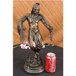 18"x10" Signed Milo American Indian Warrior Bronze Sculpture Art Figurine Statue   20 LBS.