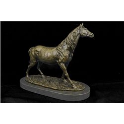 13"x16" Abstract Modern Art Stallion Racing Horse Trophy Bronze Sculpture By Mene Figure   23 LBS.
