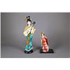 Image 3 : 3 Pieces Japanese Gold Gilt Plate and 2 Dolls