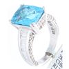 Image 1 : 14K White Gold 6.80ctw Topaz & Diamond Ring