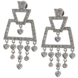 18K White Gold 0.85ctw Diamond Earrings