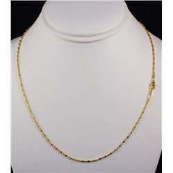 Gold Plated Bar and Bead Chain Necklace