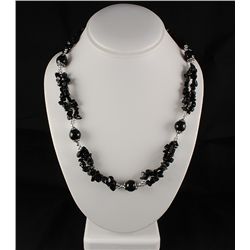 Fashion Jewelry Black Onyx Chip Beads Necklace