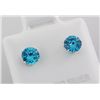 Image 2 : Sterling Silver Earring Prong Set Blue Topaz