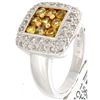 Image 1 : 14K White Gold 1.48ctw Yellow Sapphire & Diamond Ring