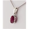 Image 1 : Sterling Silver Prong Set Pendant with Ruby Corrundum