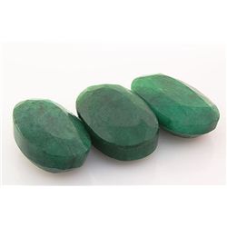 197.18ctw Faceted Loose Emerald Beryl Gemstone Lot of 3