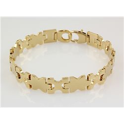 Modern Mens 8.50" Yellow Gold Plated Stainless Steel Br