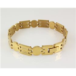 Mens 8.50" Yellow Gold Plated Stainless Steel Bracelet