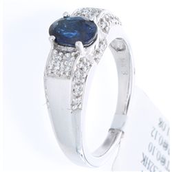 14K White Gold 1.42ctw Sapphire & Diamond Ring