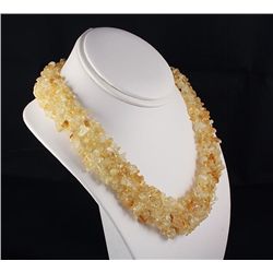 Woven Multi-Strand Natural Chip Beads Necklace