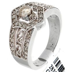 14K White Gold 0.71ctw Diamond Ring